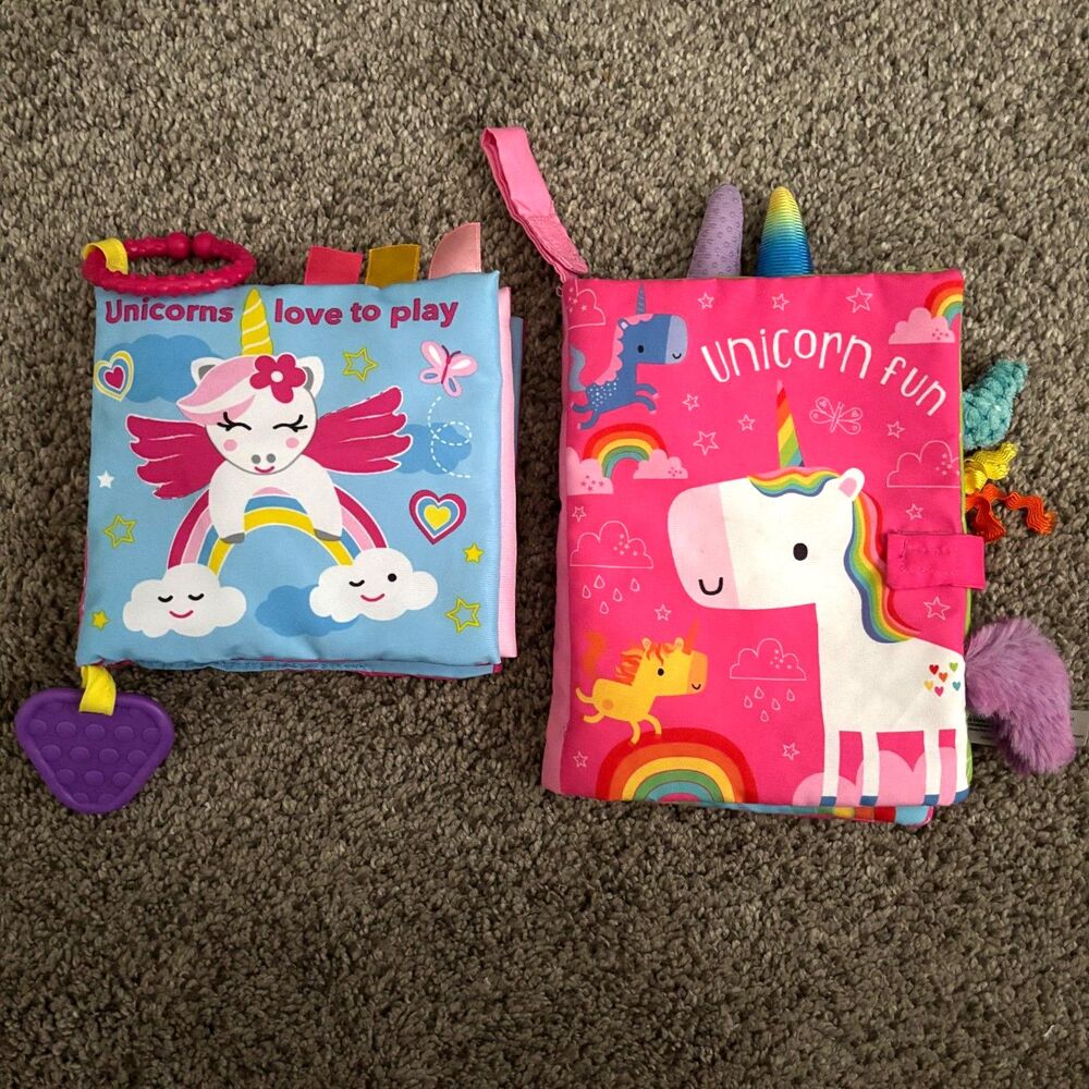 Playtex Baby/Make Believe Ideas Unicorn Cloth Books Crinkle Sensory Infant Toy